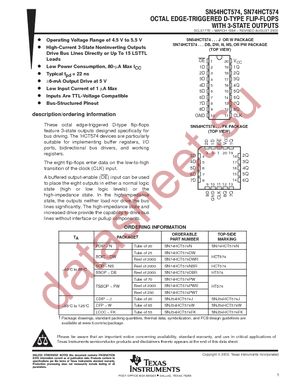 SN74HCT574PWR datasheet  